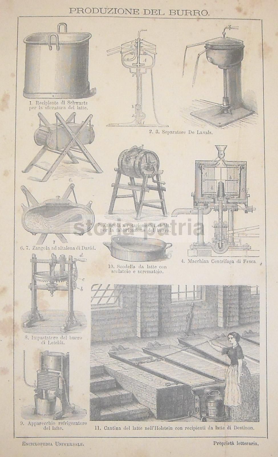 Stampa Antica Lavorazione Burro Industria Casearia Anni '20