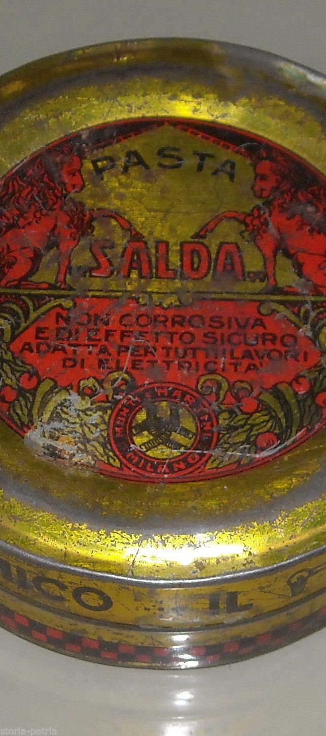 Scatola In Latta Pasta Salda Monti E Martini Milano, Anni '20 '30