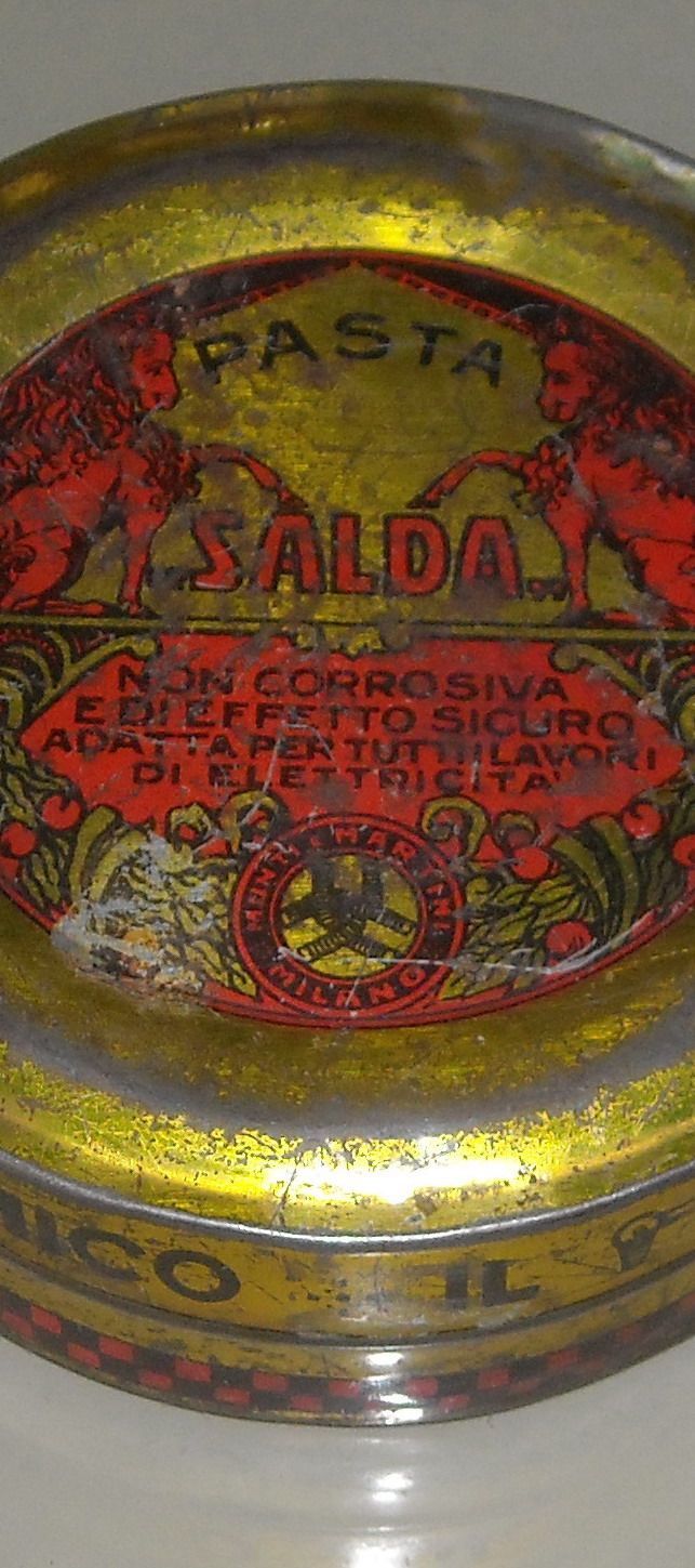Scatola In Latta Pasta Salda Monti E Martini Milano, Anni '20 '30
