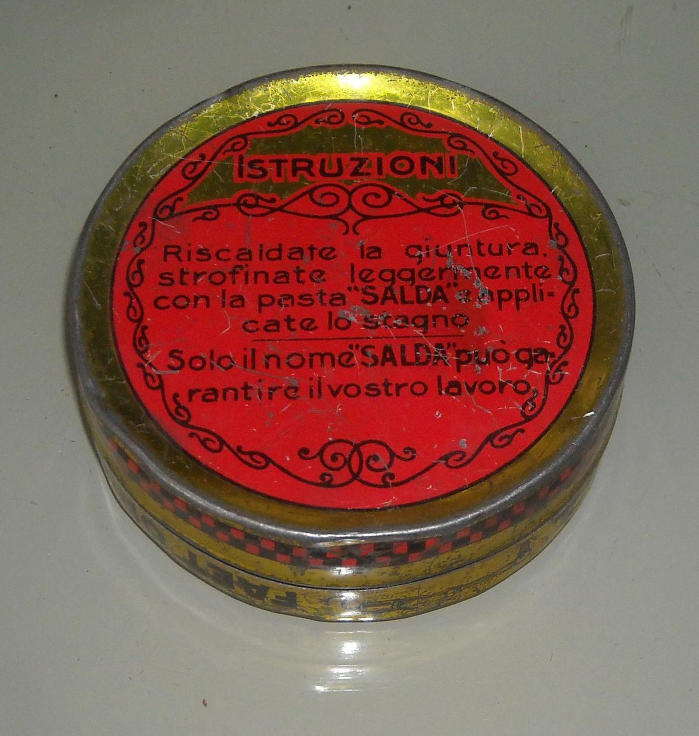 Scatola In Latta Pasta Salda Monti E Martini Milano, Anni '20 '30