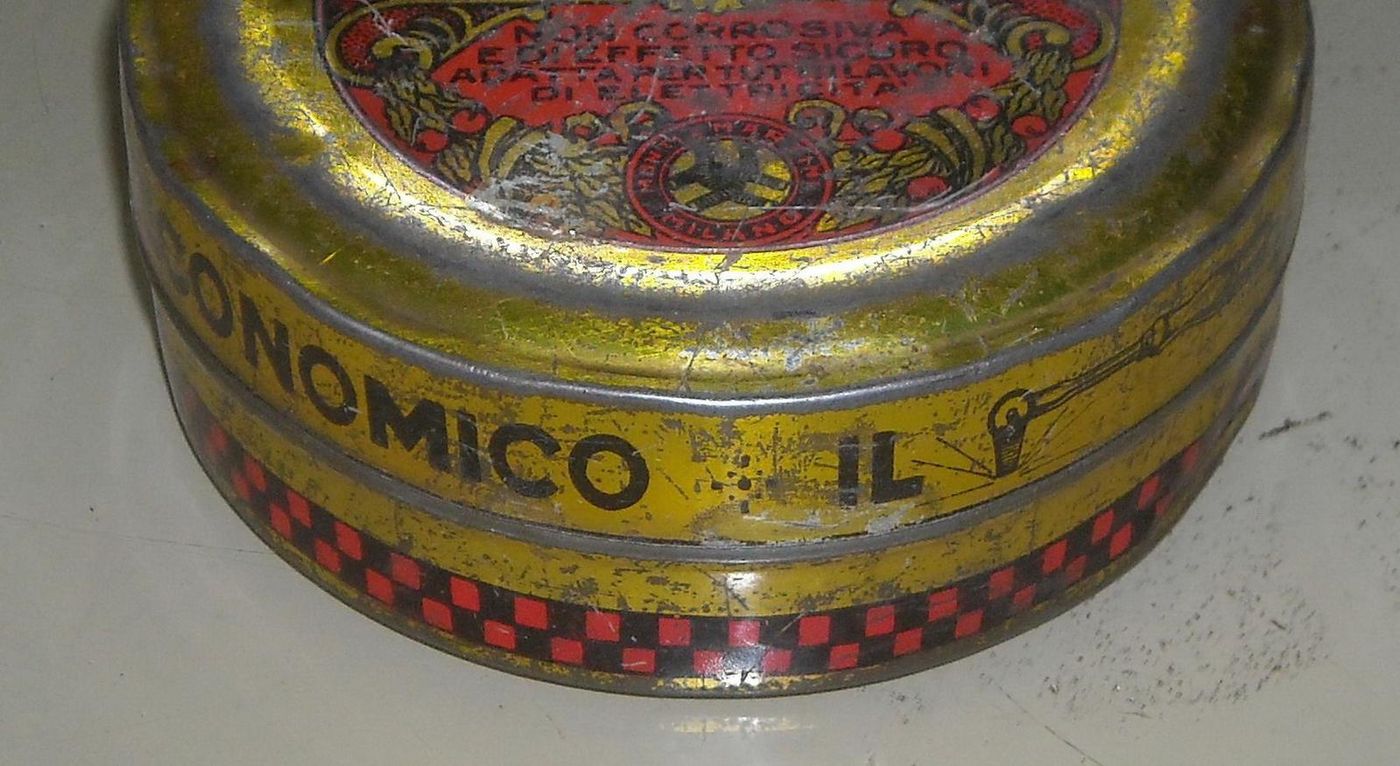 Scatola In Latta Pasta Salda Monti E Martini Milano, Anni '20 '30