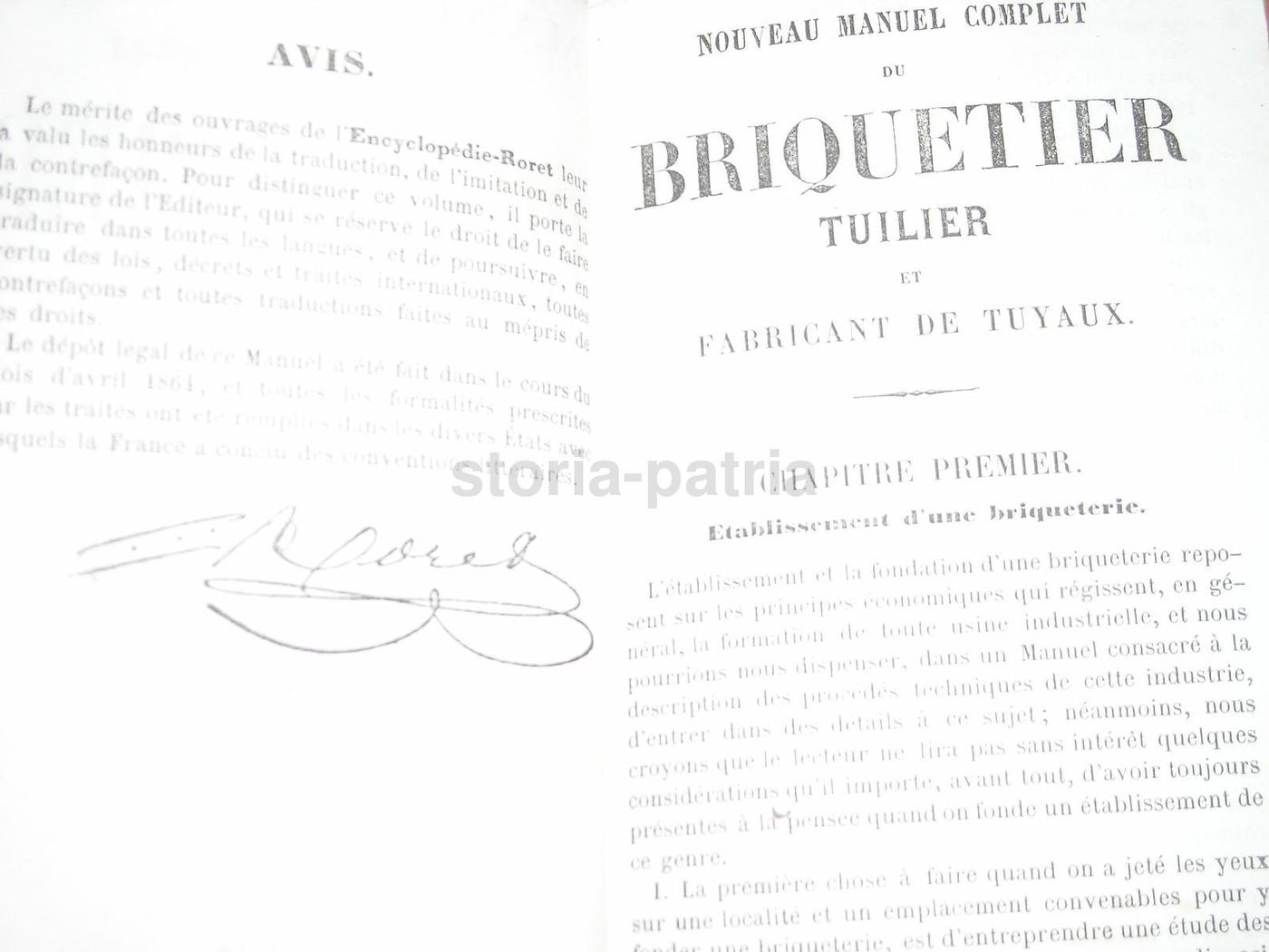 Manuale Briquetier Tuilier Malepeyre 1864 Mattoni Argilla