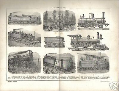 Stampa Antica Locomotive Heilmann E Treni Americani (anni '20 '30)