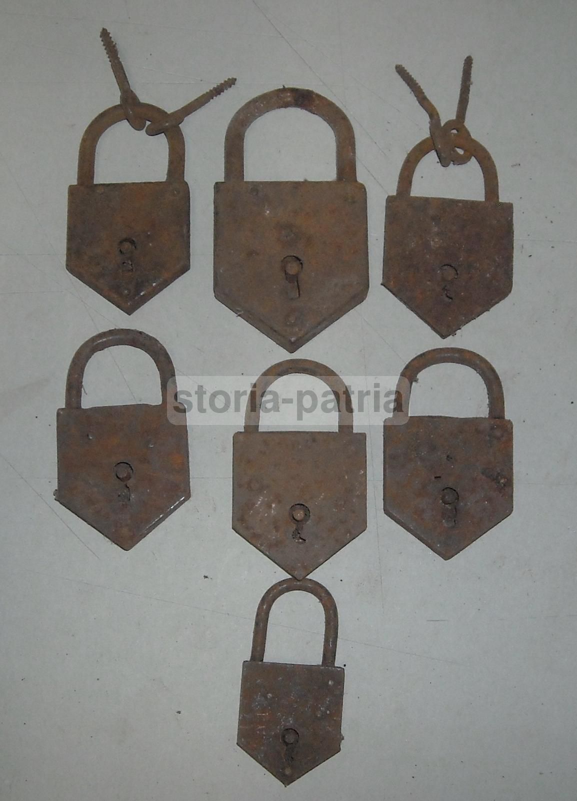 7 Lucchetti Antichi In Ferro, Fine '800   Inizio '900