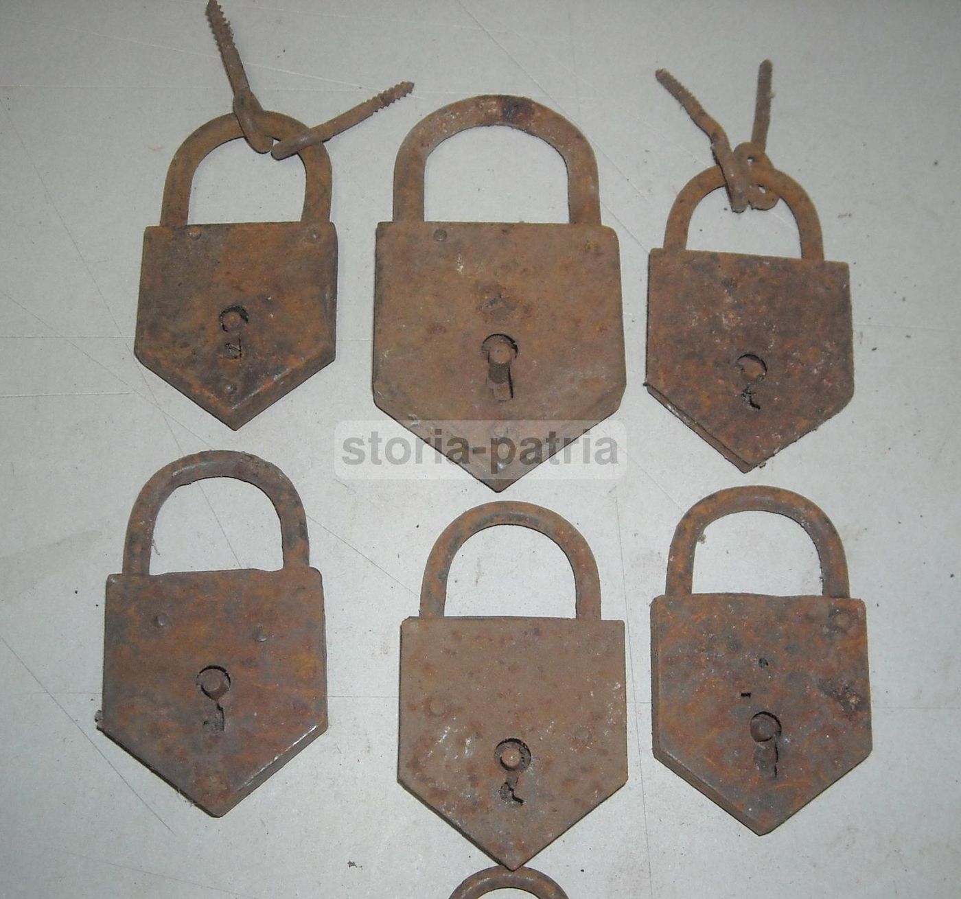 7 Lucchetti Antichi In Ferro, Fine '800   Inizio '900