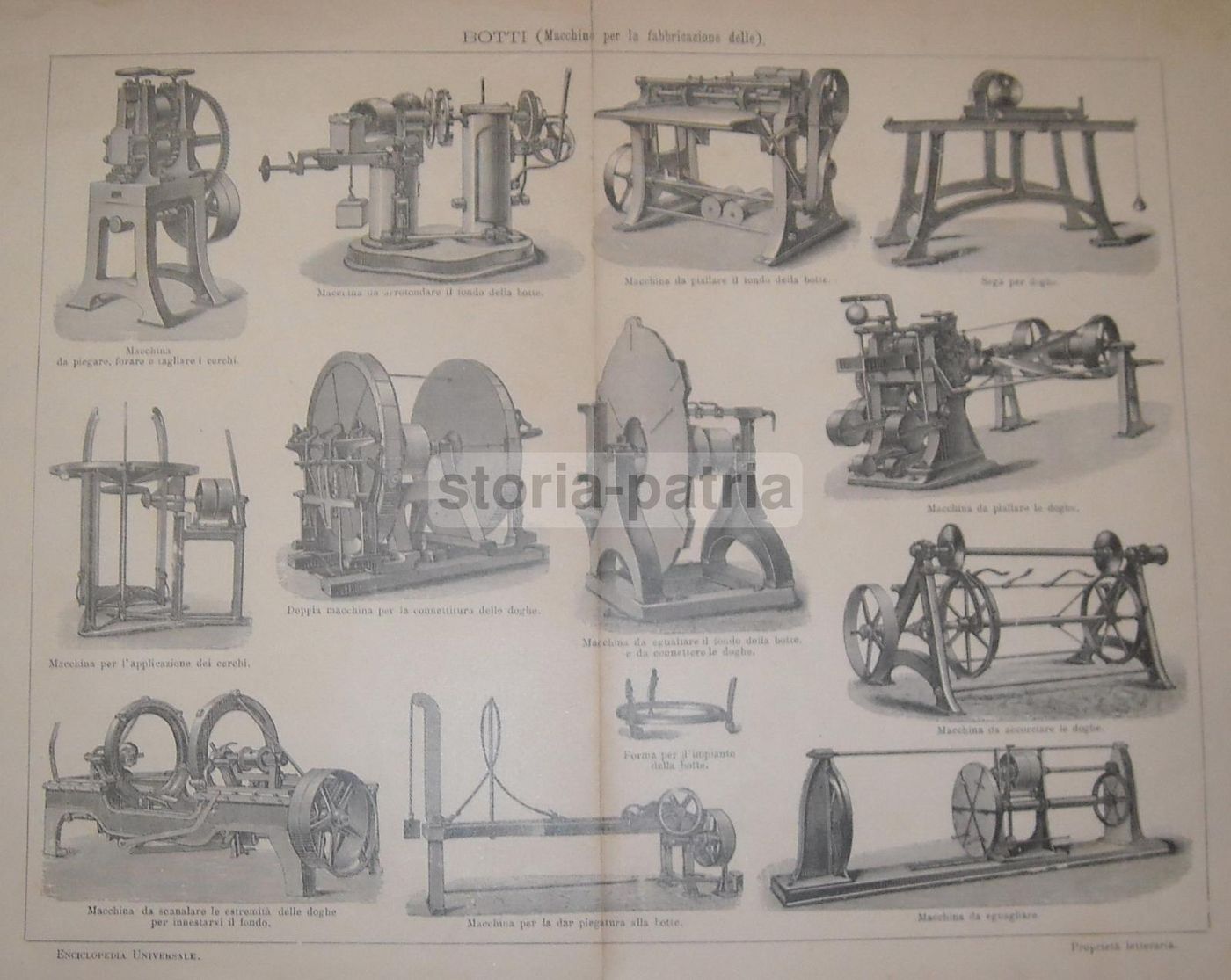 Stampa Antica Macchine Fabbricazione Botti Ebanisteria Anni '20