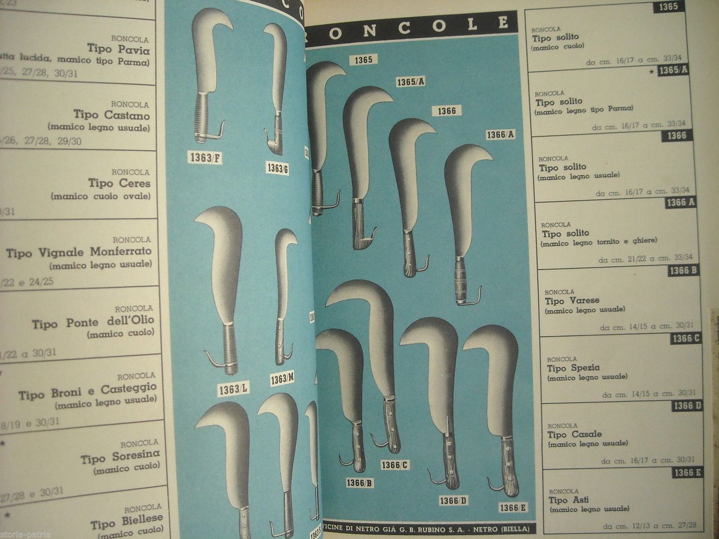 Catalogo Officine Netro Rubino 1940: Utensili In Ferro E Coltelleria