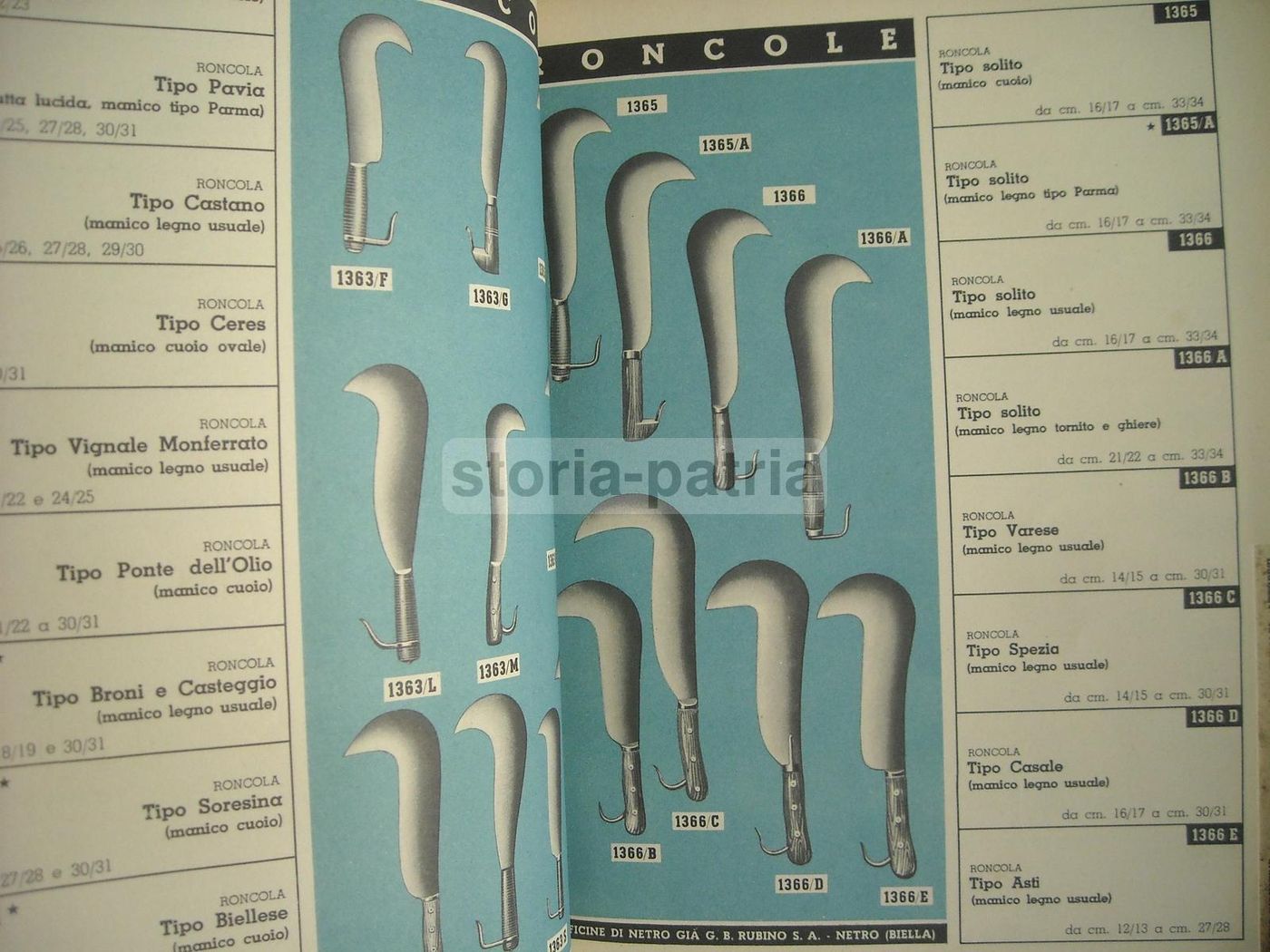 Catalogo Officine Netro Rubino 1940: Utensili In Ferro E Coltelleria