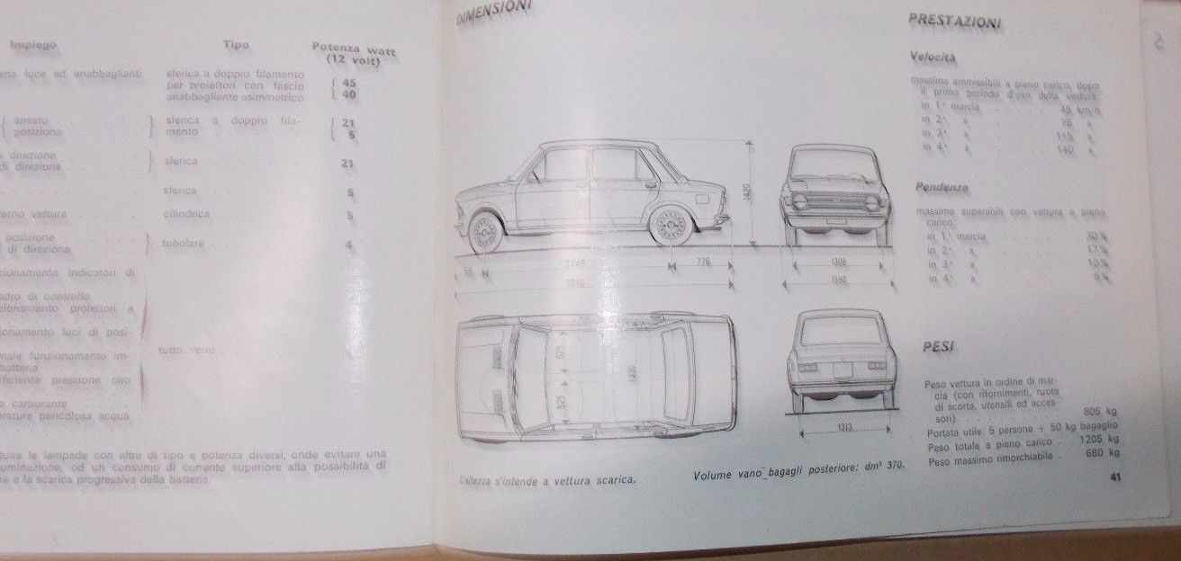 Libretto Uso E Manutenzione Fiat 128 Berlina E Famigliare 1973