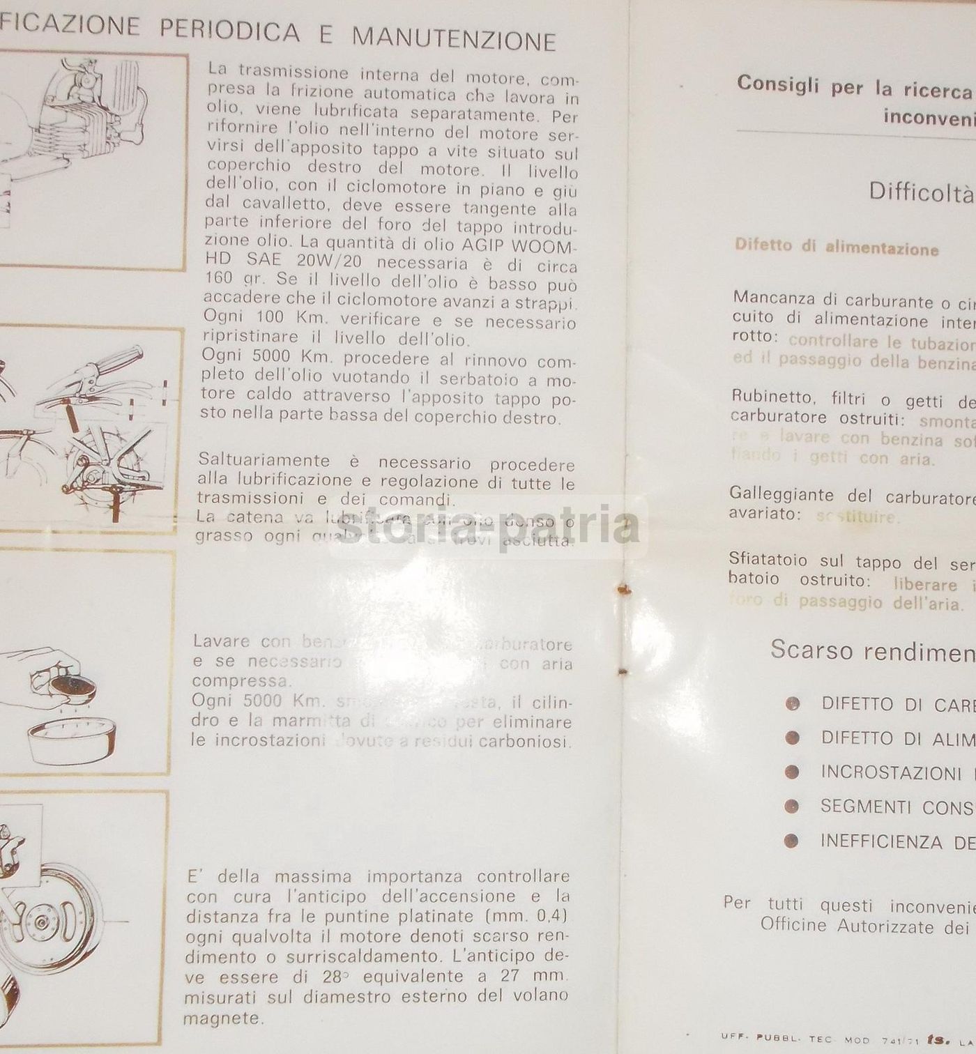 Libretto Istruzioni Benelli 49 Gentlemen, Pesaro, Anni '70