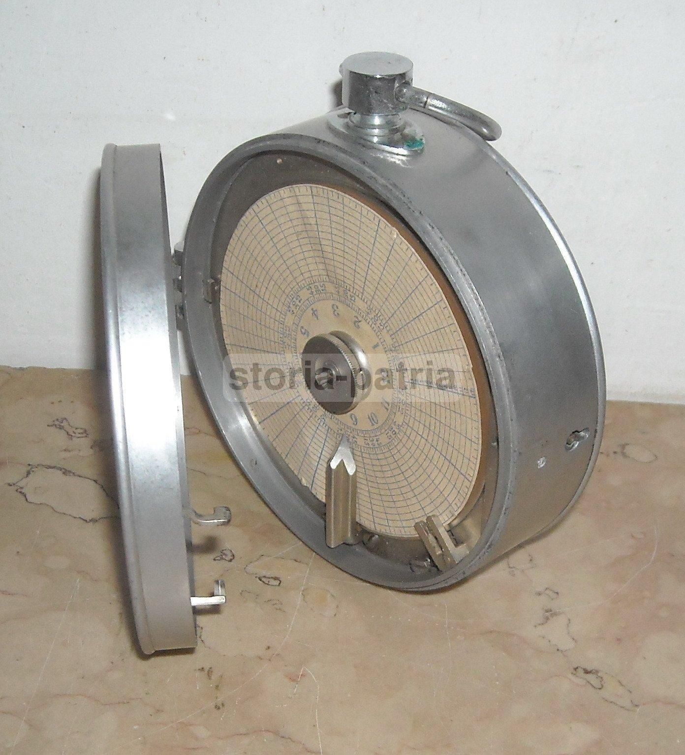 Orologio Marcatempo Vigilanza Notturna d'Epoca In Metallo Bianco