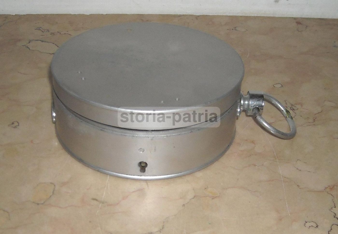 Orologio Marcatempo Vigilanza Notturna d'Epoca In Metallo Bianco