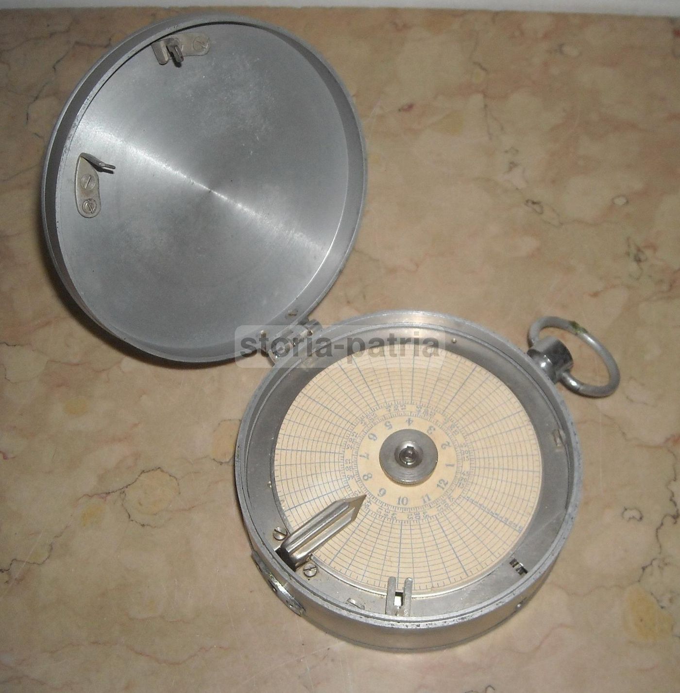 Orologio Marcatempo Vigilanza Notturna d'Epoca In Metallo Bianco