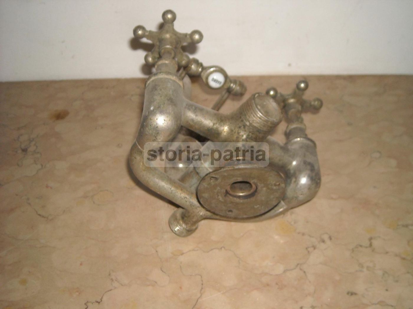 Rubinetteria Antica Per Doccia In Ottone Cromato Epoca 900