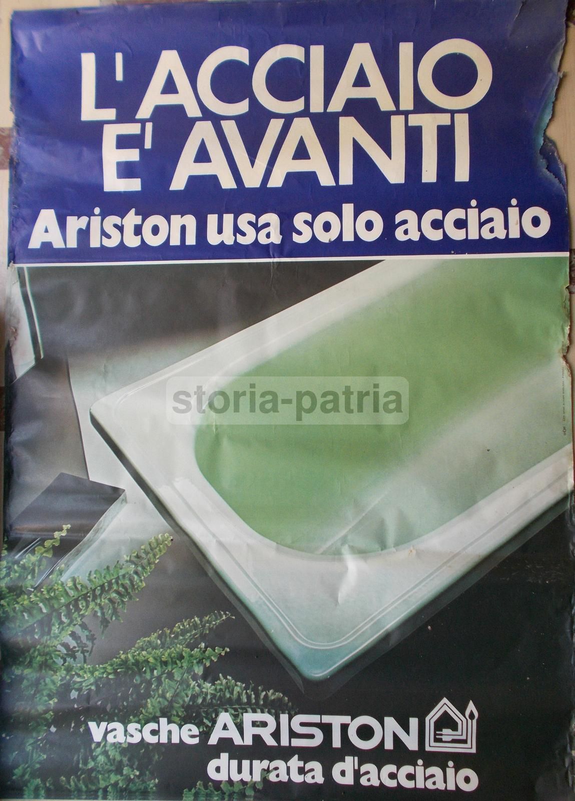Manifesto Pubblicitario Vasche Da Bagno Ariston Acciaio 1976