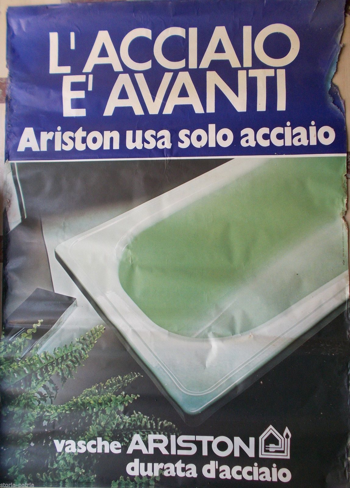 Manifesto Pubblicitario Vasche Da Bagno Ariston Acciaio 1976