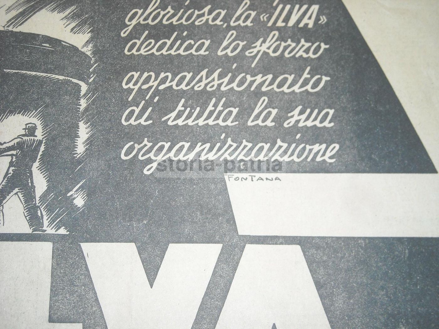 Pubblicità Ilva 1941: Illustrazione Futurista Di Fontana, Il Popolo d'Italia
