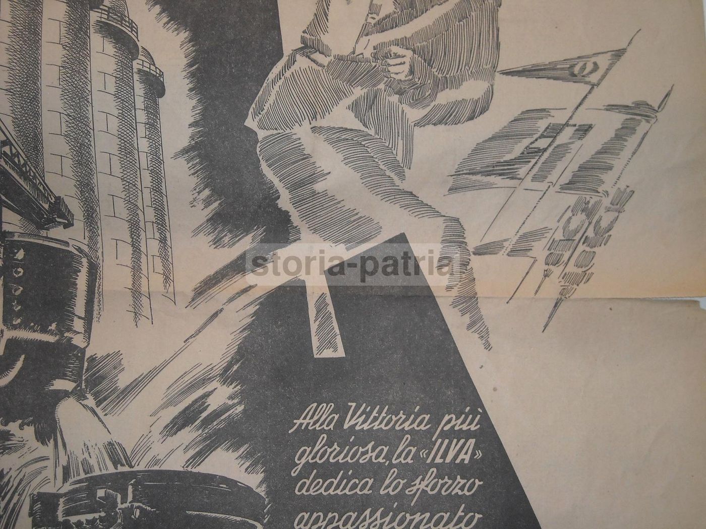 Pubblicità Ilva 1941: Illustrazione Futurista Di Fontana, Il Popolo d'Italia