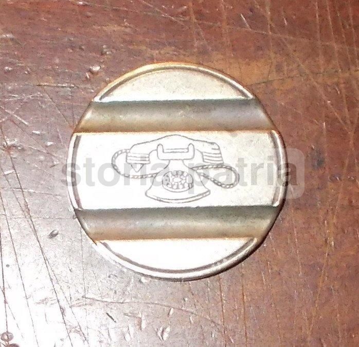 Gettone Telefonico SIP Metallo Argentato Anni '70 Da Collezione