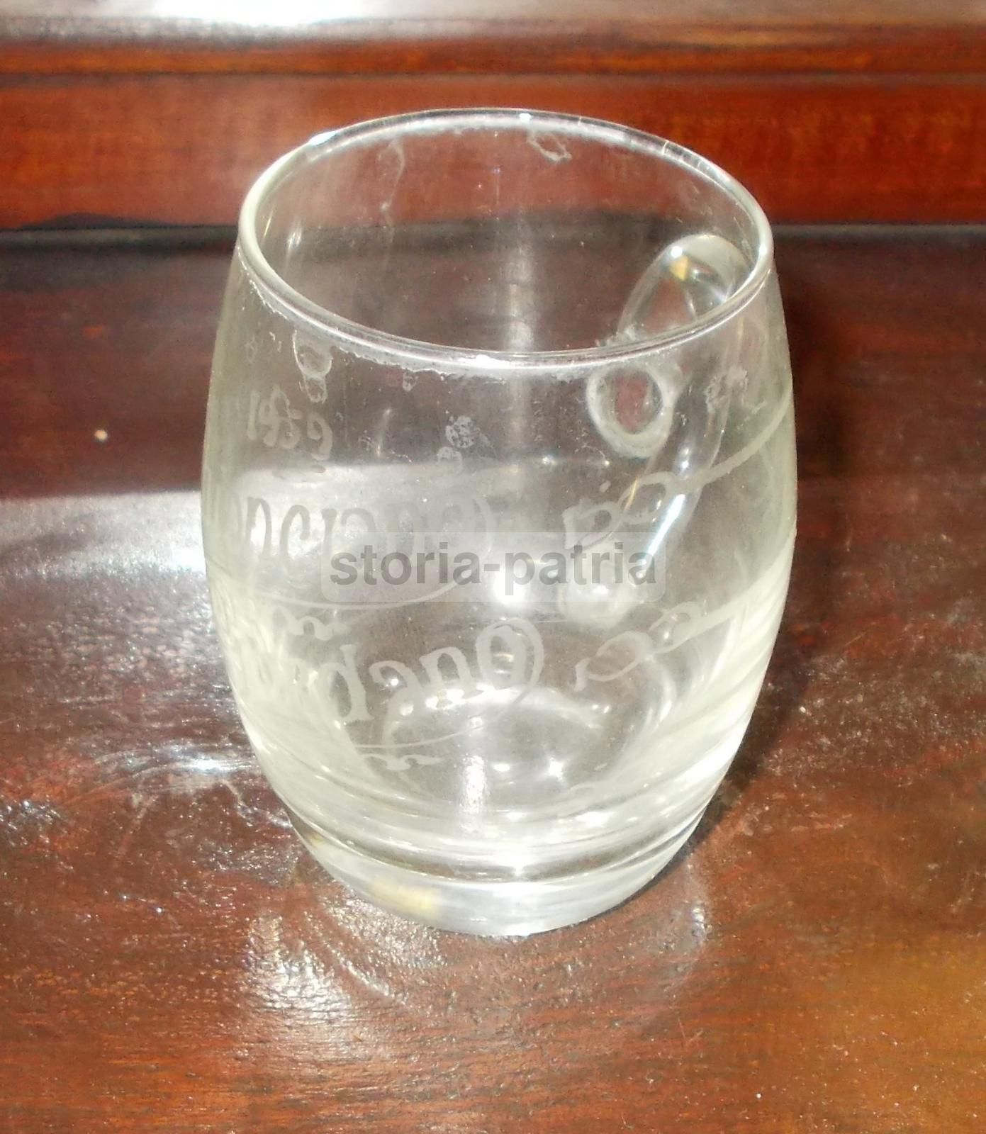 Bicchiere Pubblicitario Chianciano Giordano In Vetro Inciso, 1959