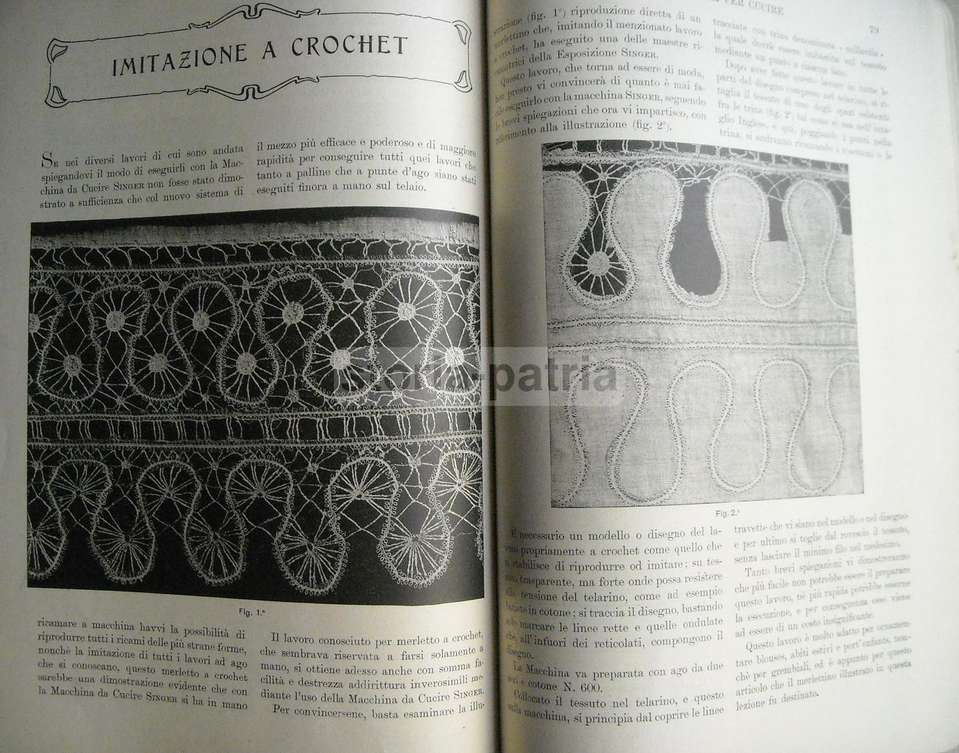 Manuale Ricamo Macchina Singer 1908 X. Dell'Aro Merletti Venezia