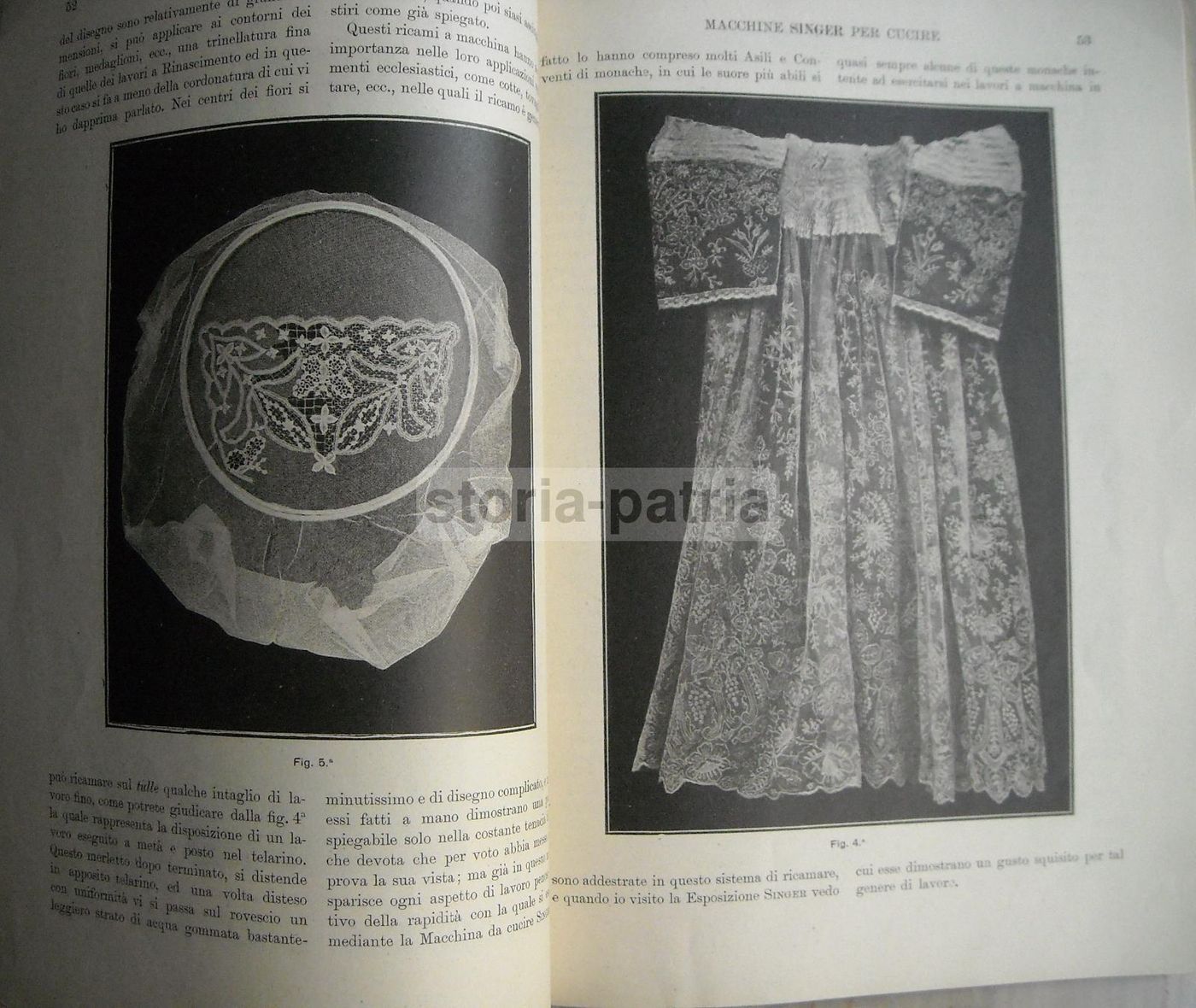 Manuale Ricamo Macchina Singer 1908 X. Dell'Aro Merletti Venezia