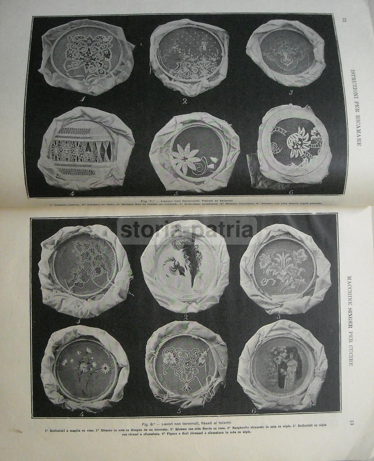 Manuale Ricamo Macchina Singer 1908 X. Dell'Aro Merletti Venezia