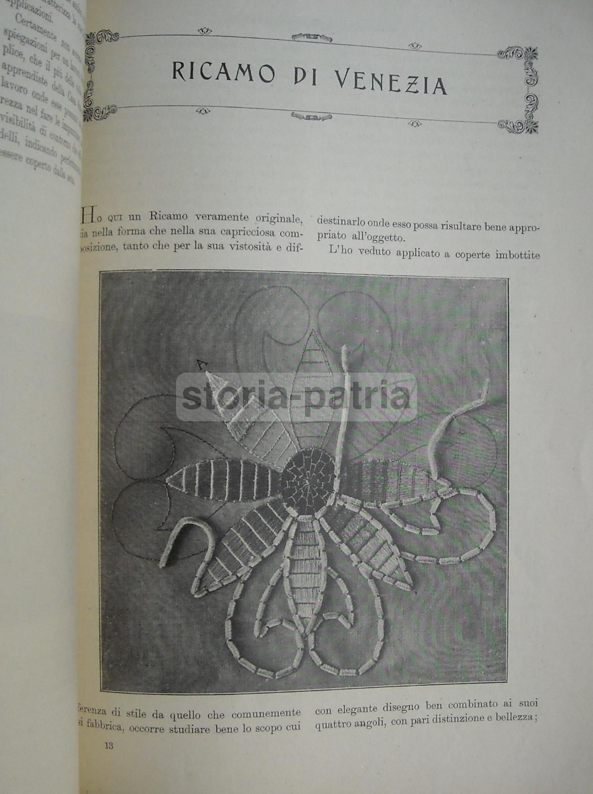 Manuale Ricamo Macchina Singer 1908 X. Dell'Aro Merletti Venezia