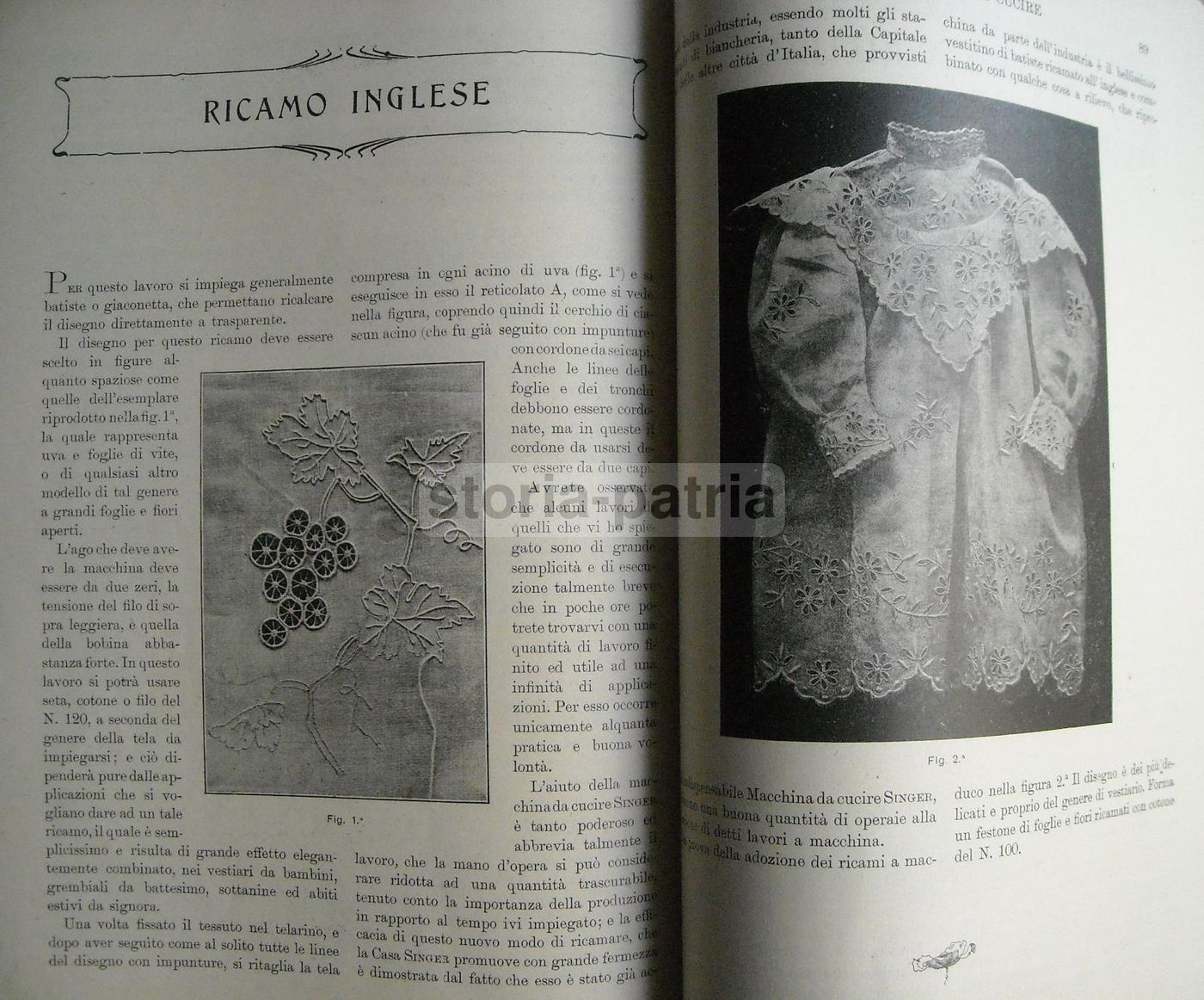 Manuale Ricamo Macchina Singer 1908 X. Dell'Aro Merletti Venezia