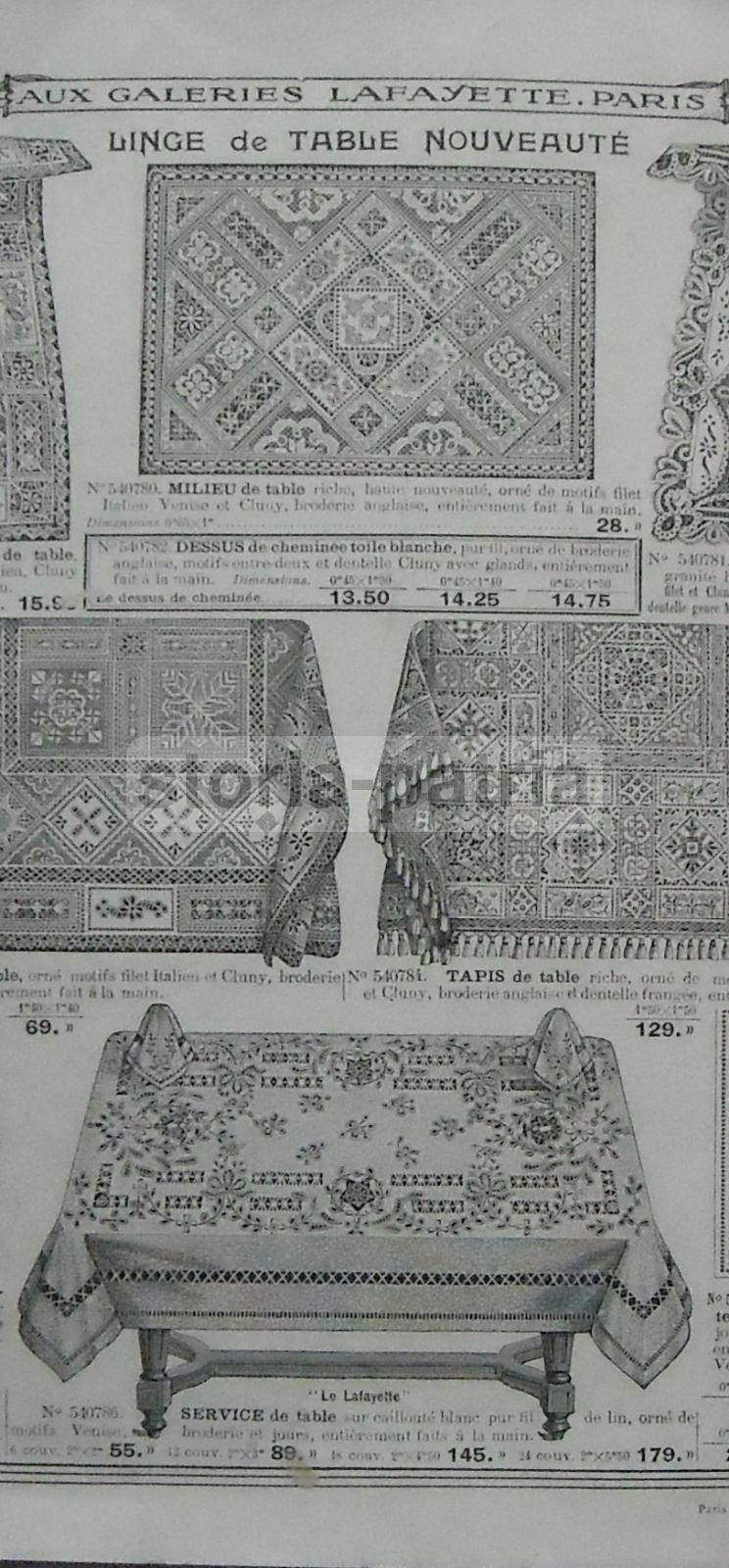Catalogo Galeries Lafayette 1912: Tessuti, Biancheria E Lingerie, Parigi