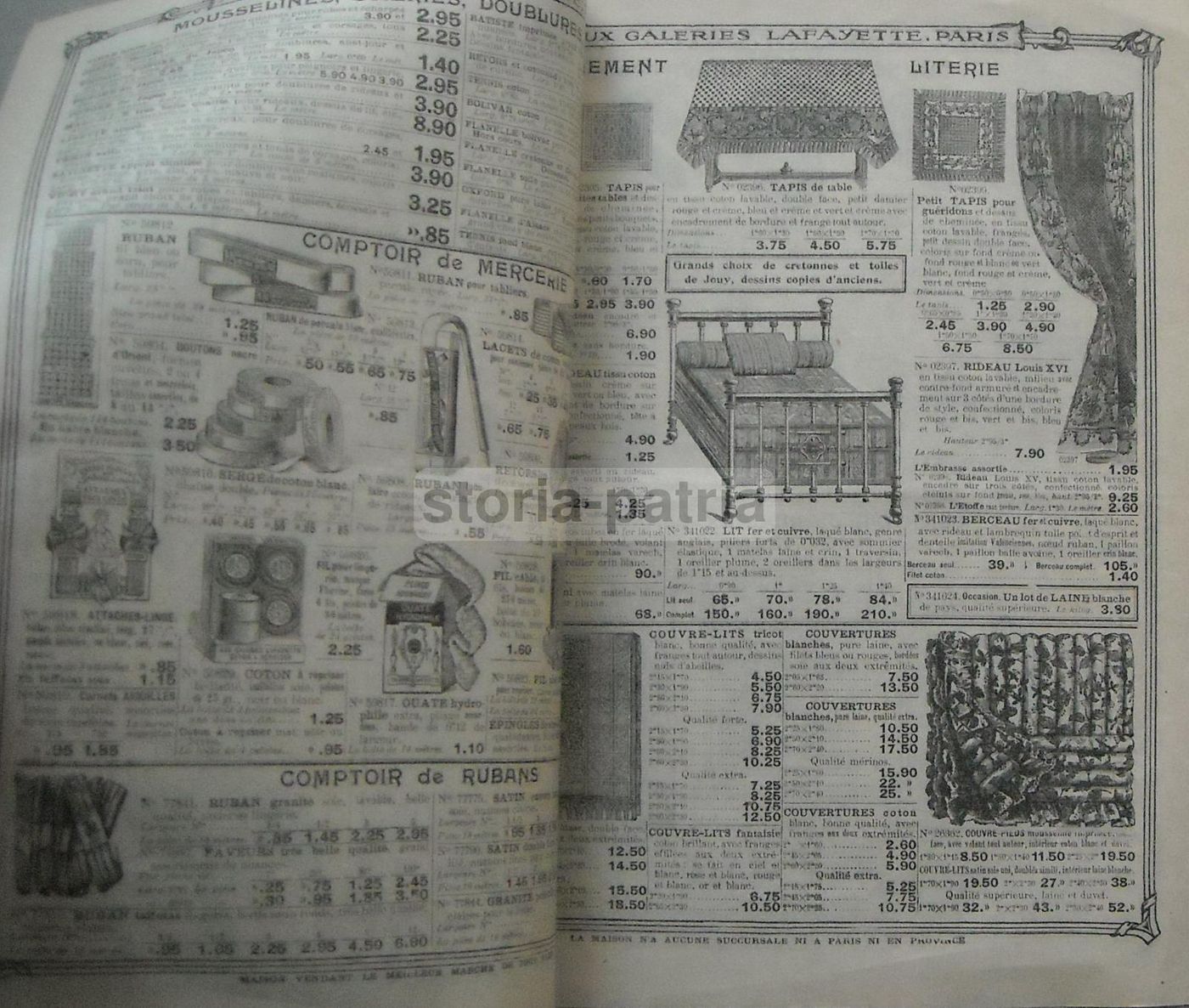 Catalogo Galeries Lafayette 1912: Tessuti, Biancheria E Lingerie, Parigi