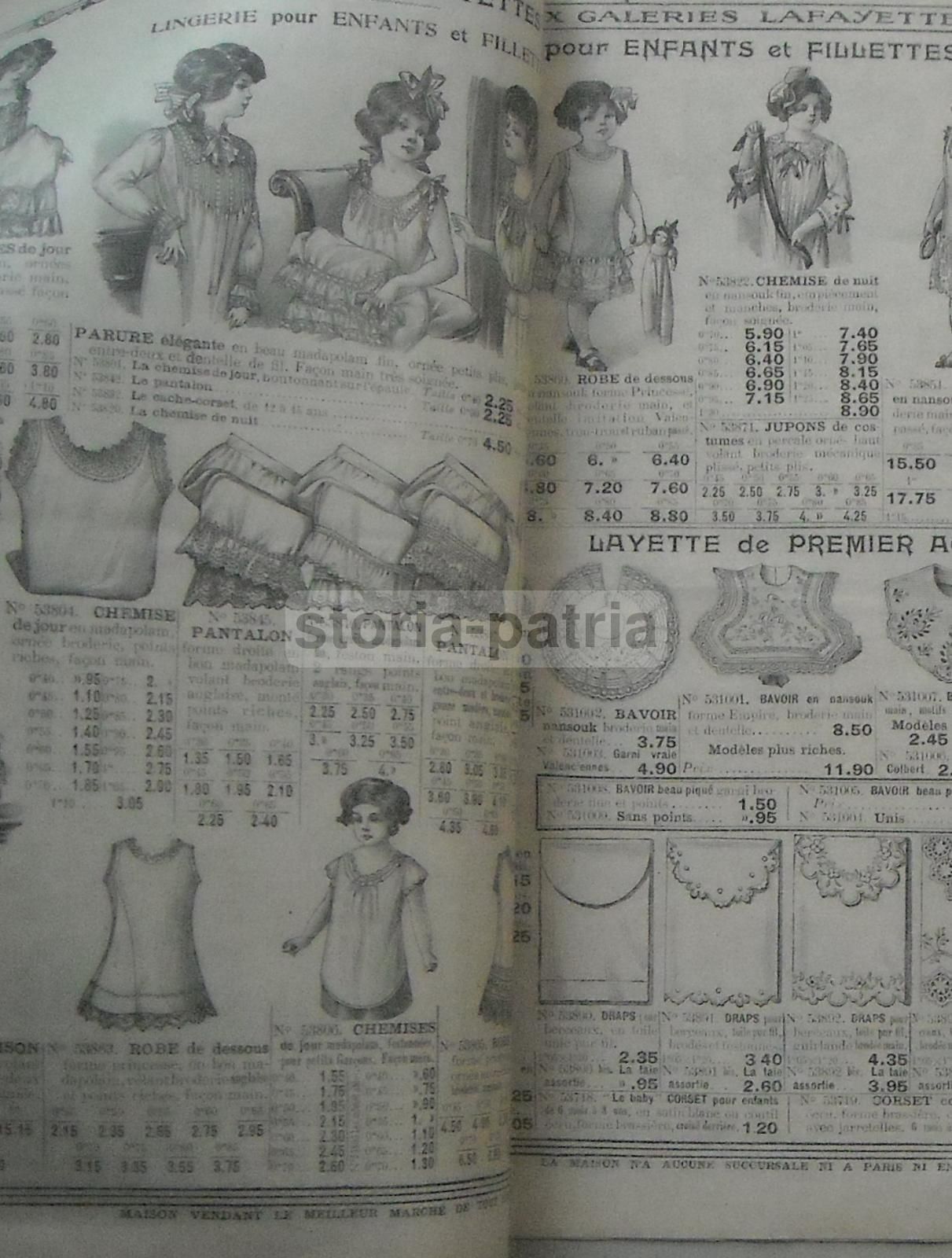 Catalogo Galeries Lafayette 1912: Tessuti, Biancheria E Lingerie, Parigi