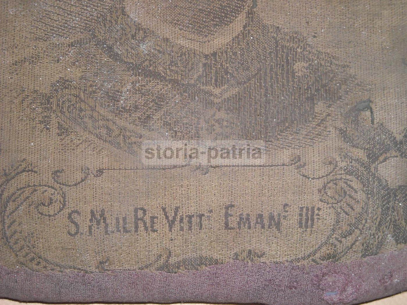Cuscino Antico Vittorio Emanuele III Savoia, Tessuto Epoca Militaria