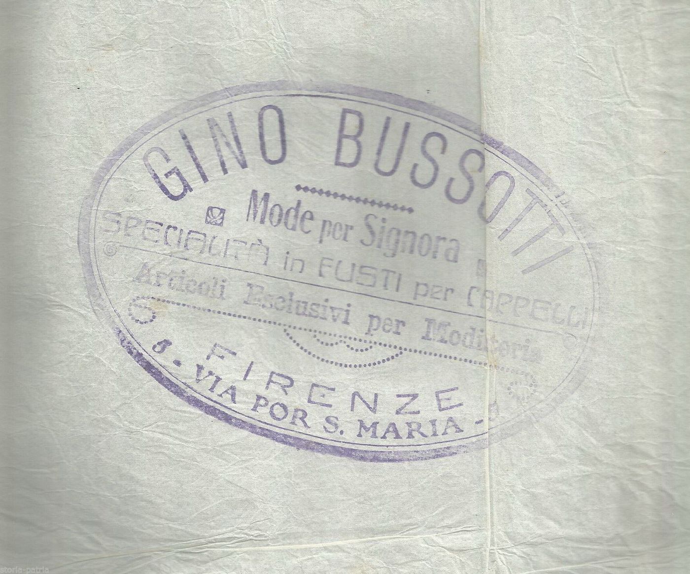 Bussotti Firenze: Pubblicità Modisteria Fusti Cappelli d'Epoca