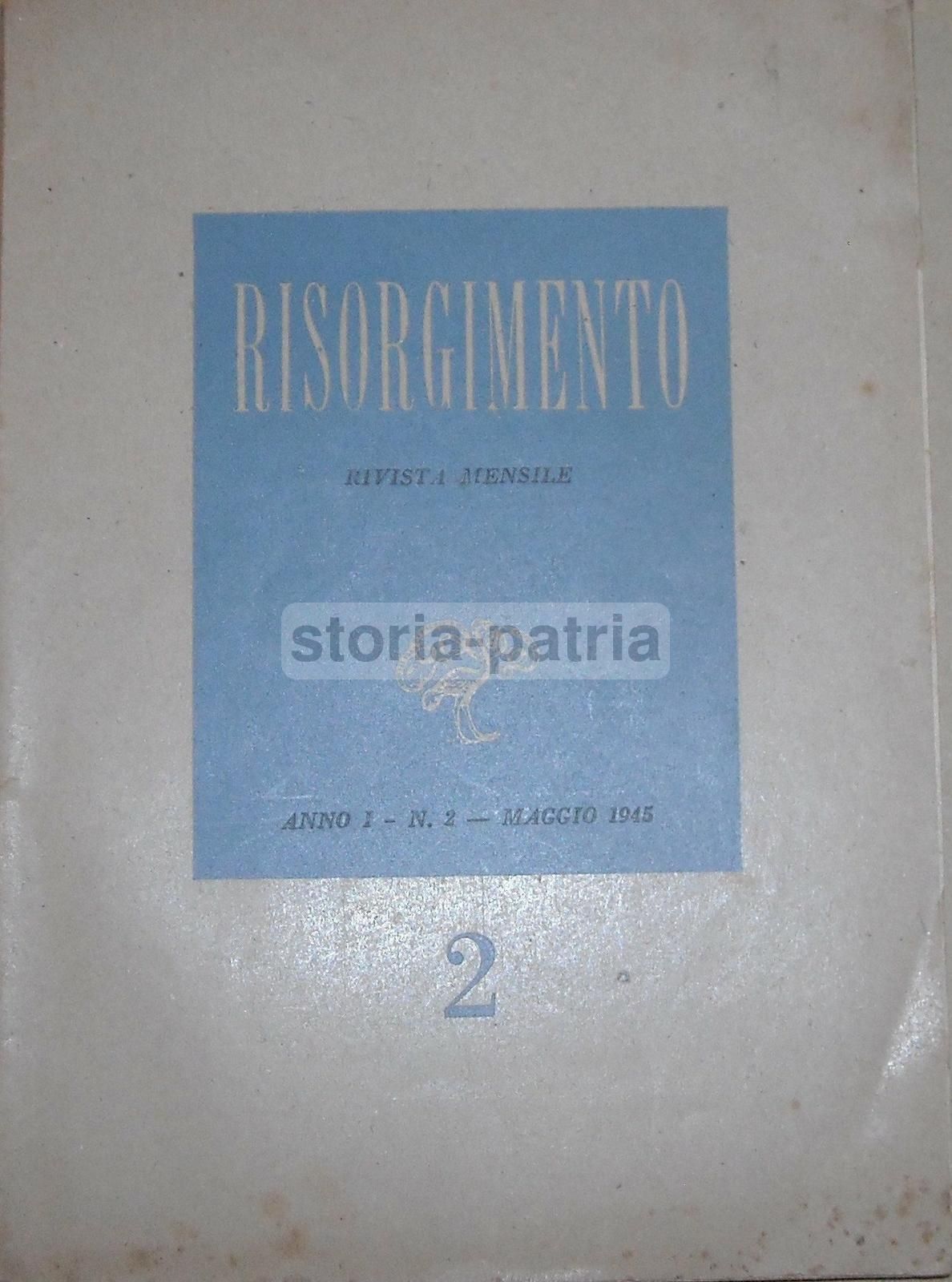 Risorgimento: Rivista Mensile (Einaudi, 1945)   Togliatti, Mafai, Purificato