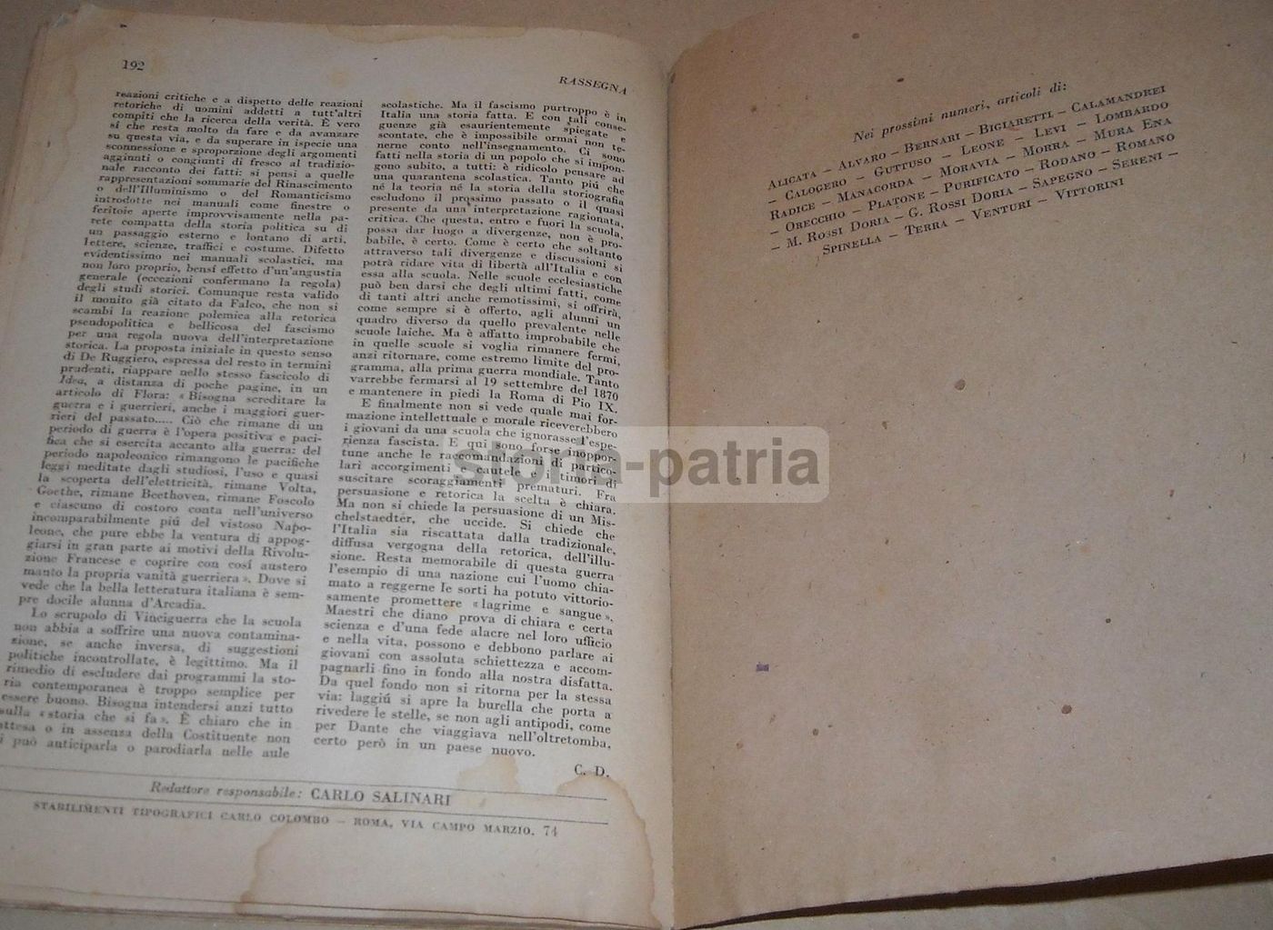 Risorgimento: Rivista Mensile (Einaudi, 1945)   Togliatti, Mafai, Purificato