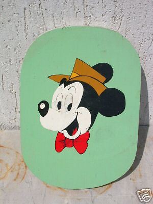 Topolino (Mickey Mouse) Dipinto Su Tavola Vintage Disney