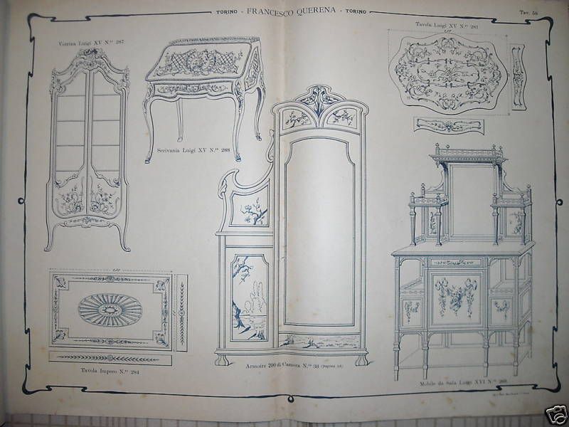 Catalogo Mobili Liberty, F. Querena, Torino, 1905