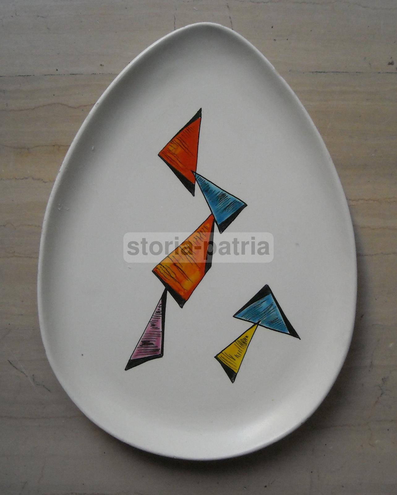 Pannello Ceramica C.I.A. Manna Torino Anni '50 Composizione Policromo