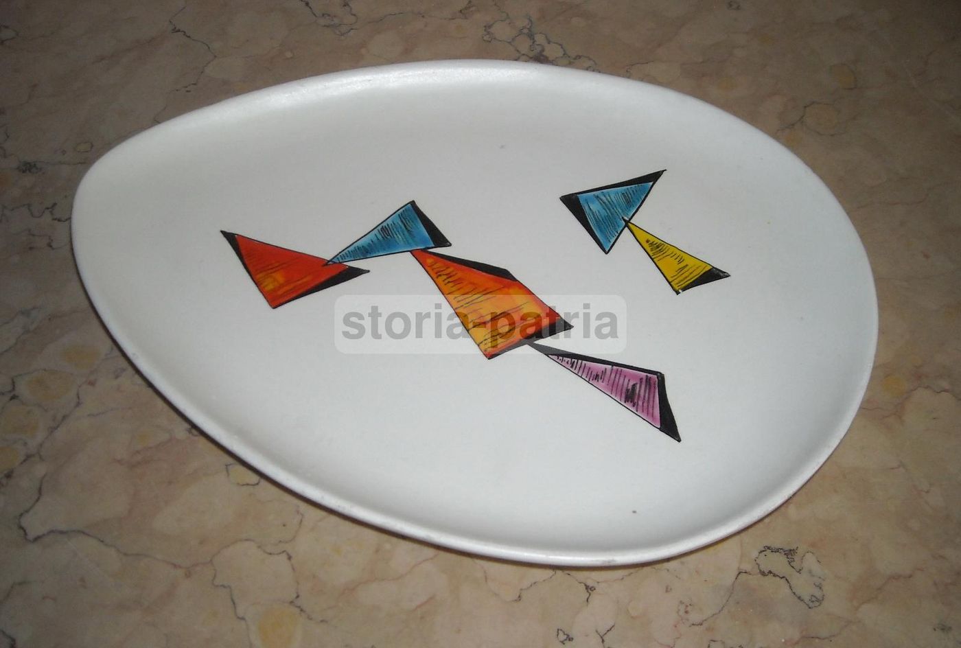 Pannello Ceramica C.I.A. Manna Torino Anni '50 Composizione Policromo