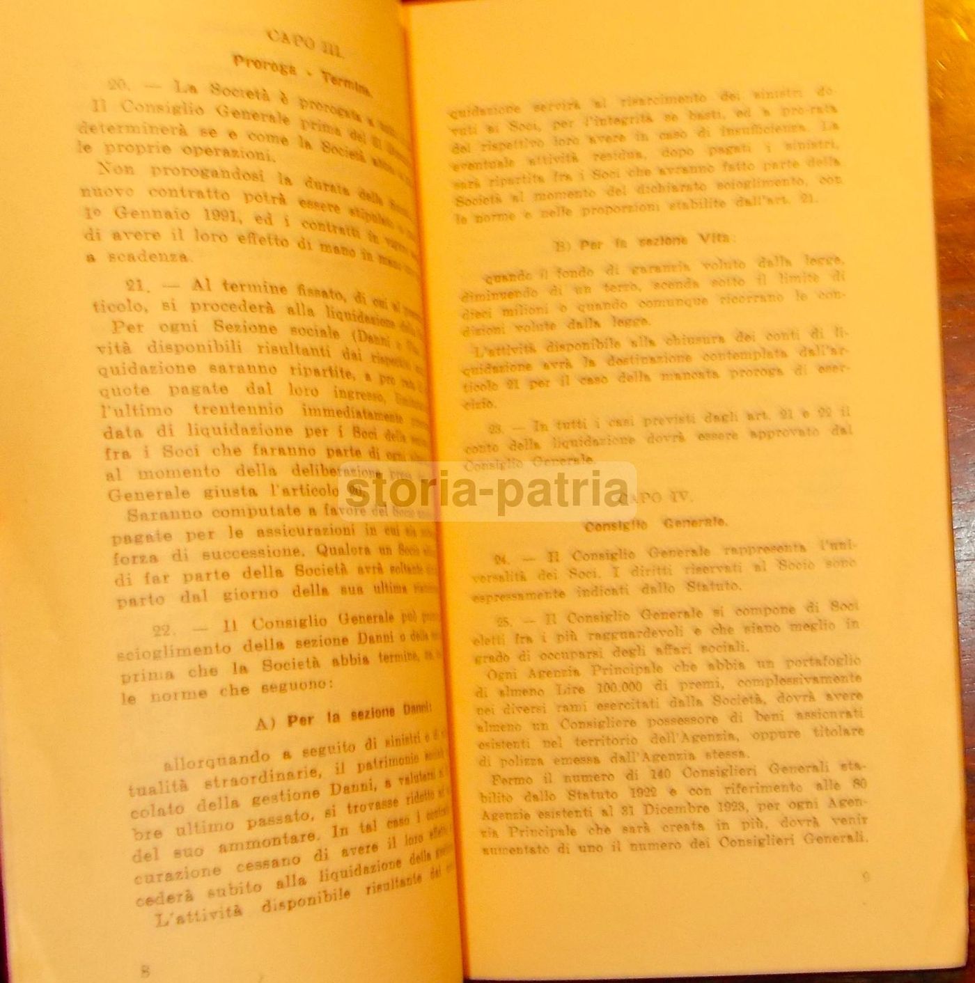 Statuto Società Reale Mutua Assicurazioni, Torino 1931, Artale