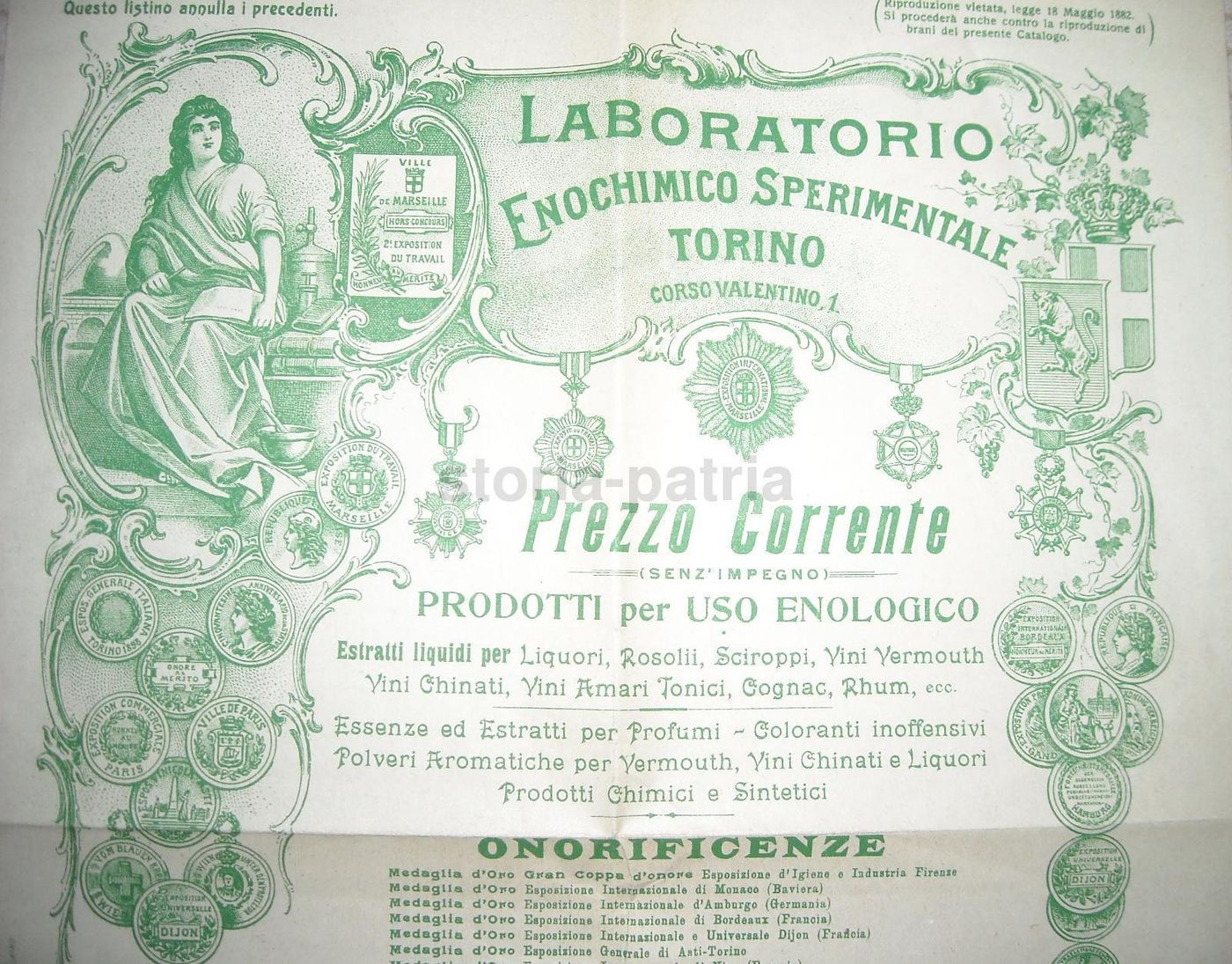 Listino Laboratorio Enochimico Torino Enologia Liquori 1900