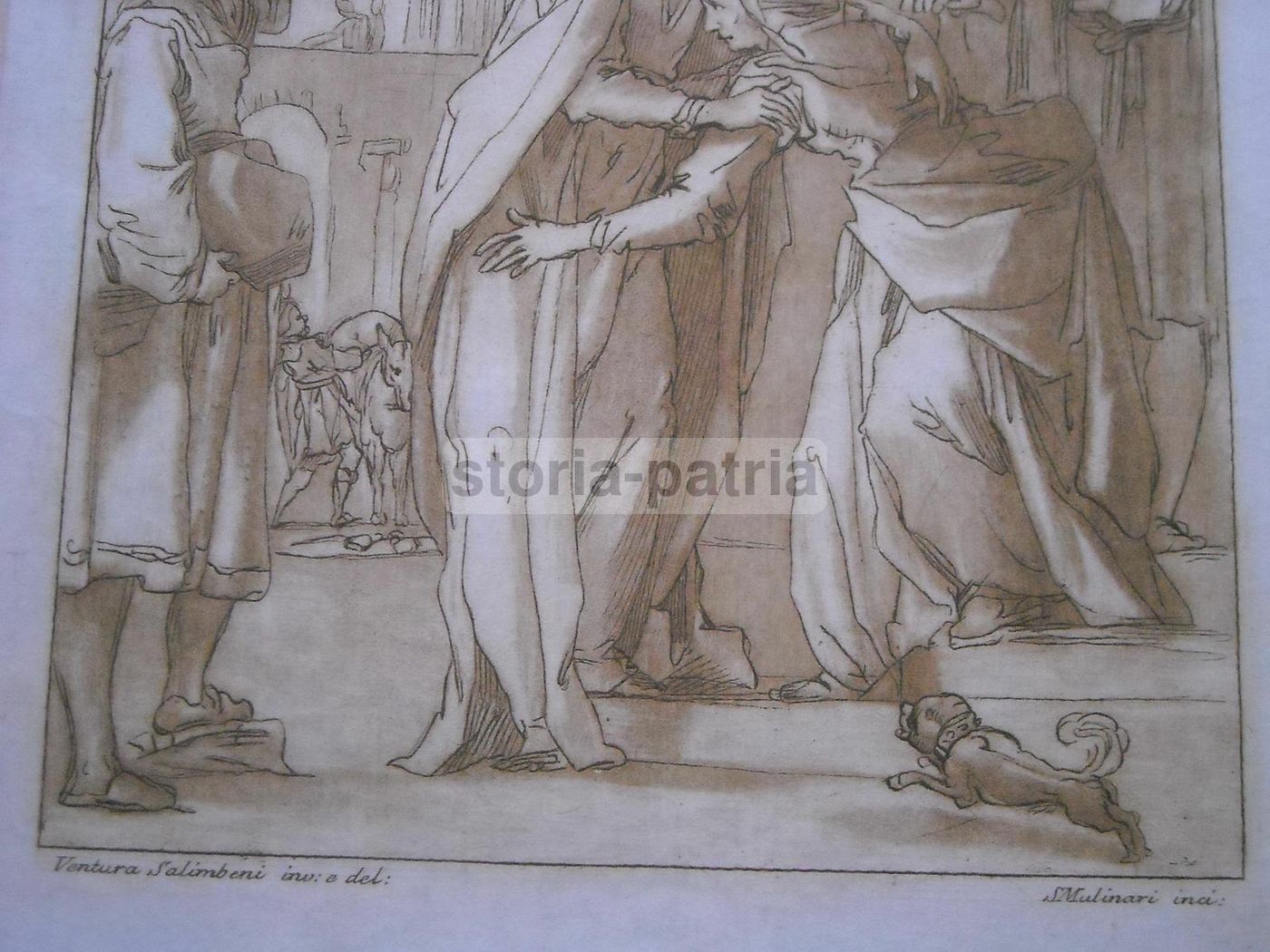 Incisione Della Visitazione Di Stefano Mulinari Da Ventura Salimbeni, 1774