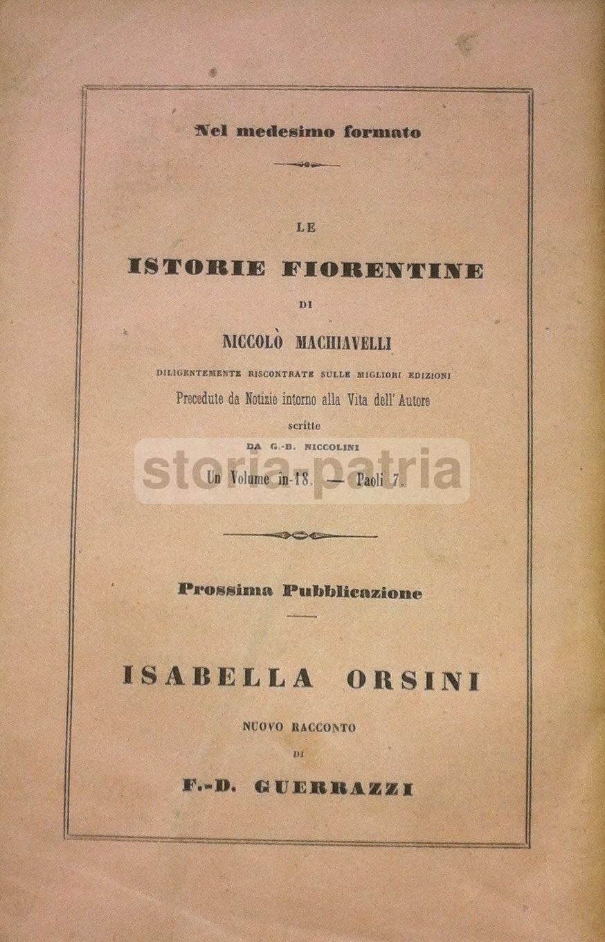 Guerrazzi, Orazioni Funebri Di Illustri Italiani, Firenze, 1843