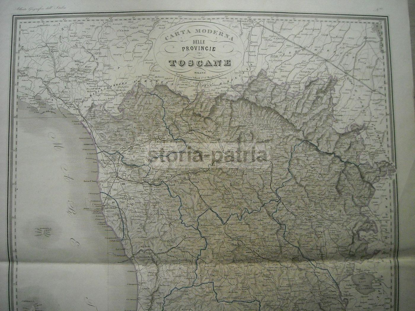 Carta Antica Delle Provincie Toscane, 1865, Vallardi