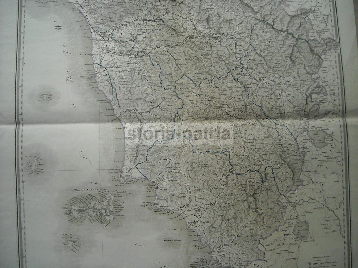 Carta Antica Delle Provincie Toscane, 1865, Vallardi