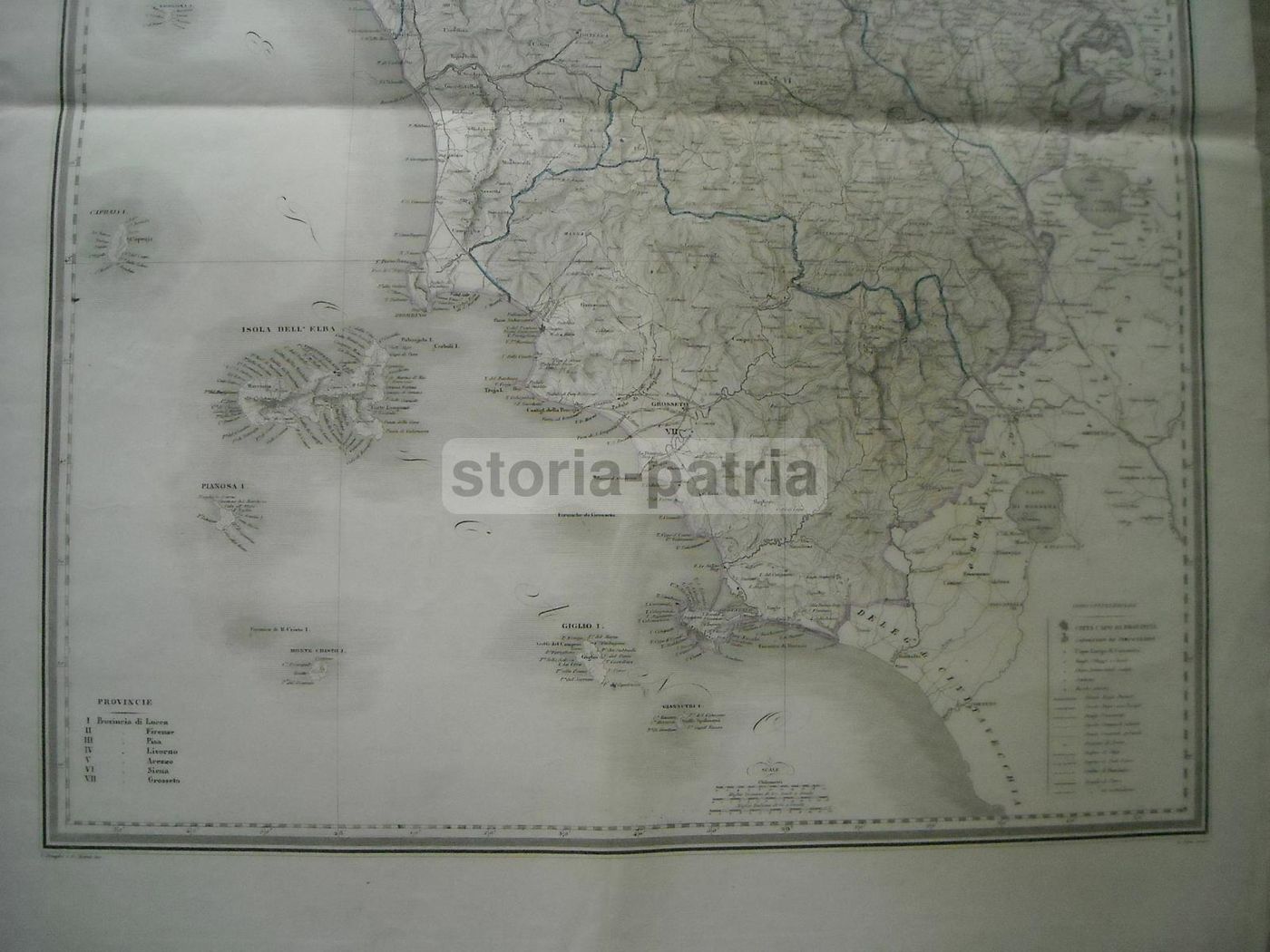 Carta Antica Delle Provincie Toscane, 1865, Vallardi