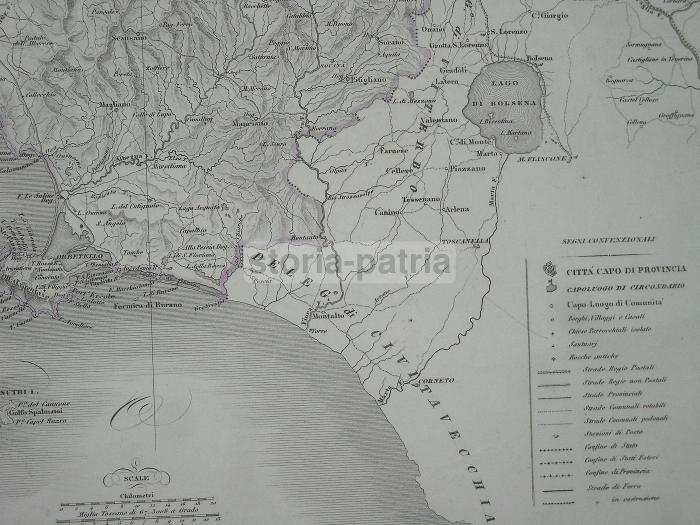 Carta Antica Delle Provincie Toscane, 1865, Vallardi