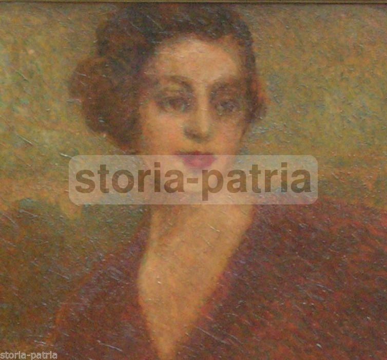 Raul Viviani, Ritratto Di Gentildonna. Olio Divisionista, 1937.