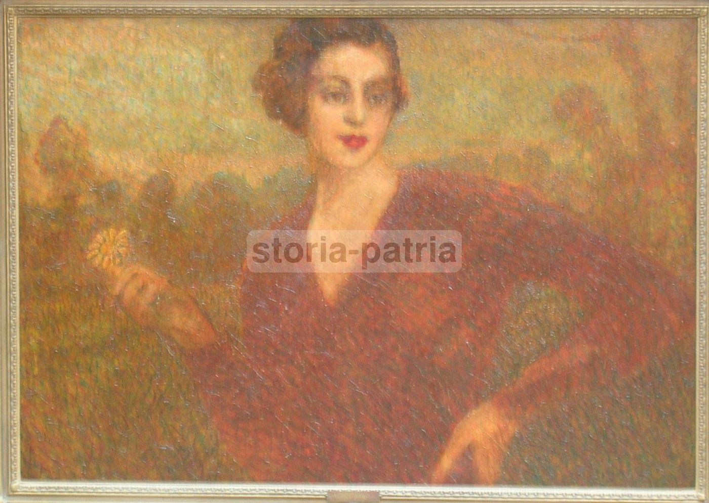 Raul Viviani, Ritratto Di Gentildonna. Olio Divisionista, 1937.